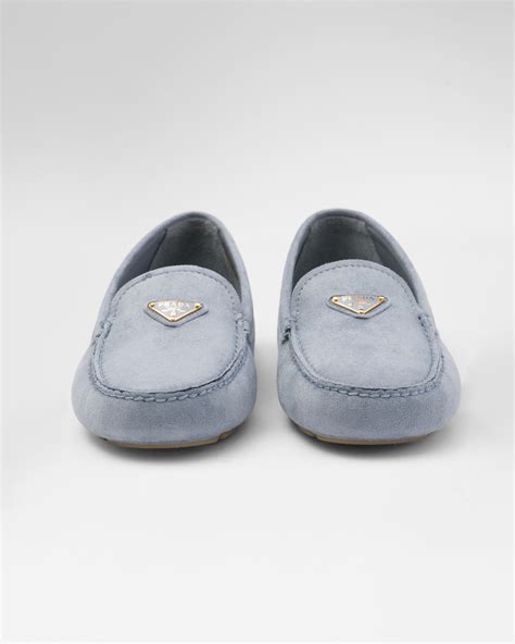 Astral Blue Suede Driving Loafers 